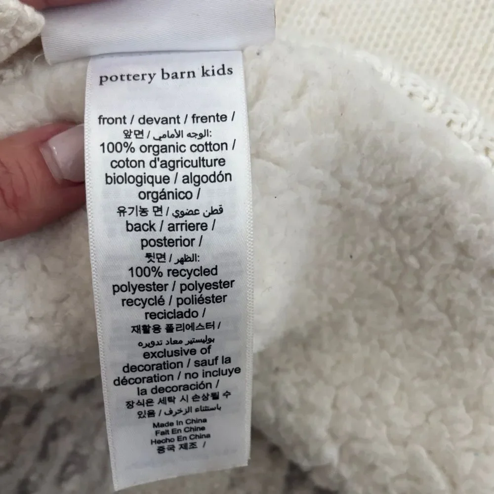 Pottery barn “babe” Cream Knit Blanket with Floral Design